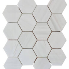 Dolomite white 3″ Hexagon – MG624