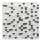 JL151 – Stainless Steel and Glass and White Marble Mosaic