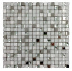 JL151 – Stainless Steel and Glass and White Marble Mosaic