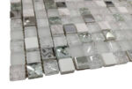 JL151 – Stainless Steel and Glass and White Marble Mosaic