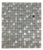 JL152 – Stainless Steel and Glass and GREY Marble Mosaic