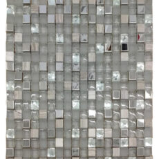 JL152 – Stainless Steel and Glass and GREY Marble Mosaic