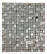 JL152 – Stainless Steel and Glass and GREY Marble Mosaic