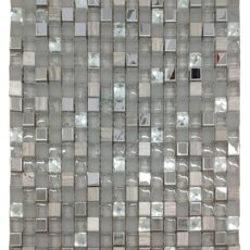 JL152 – Stainless Steel and Glass and GREY Marble Mosaic