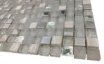 JL152 – Stainless Steel and Glass and GREY Marble Mosaic