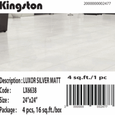LX6638 LUXOR SILVER Tile Matt 24×24