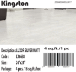 LX6638 LUXOR SILVER Tile Matt 24×24
