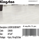 LX6638 LUXOR SILVER Tile Matt 24×24