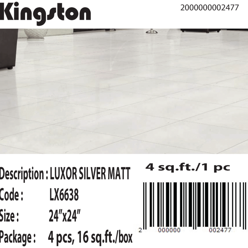 LX6638 LUXOR SILVER Tile Matt 24×24