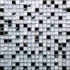MG151 – Stainless Steel and Glass and Marble Mosaic (Snow White 5/8)