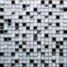 MG151 – Stainless Steel and Glass and Marble Mosaic (Snow White 5/8)
