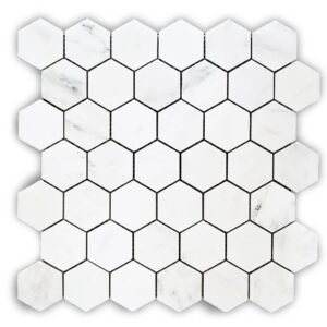 MG602 – Oriental White 1” Hexagon Polished