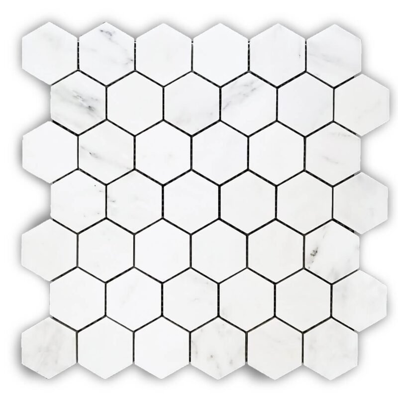 MG602 – Oriental White 1” Hexagon Polished