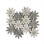 MG681 – Grey Lily Flower Marble Mosaic