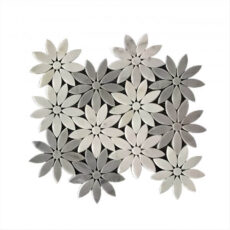 MG681 – Grey Lily Flower Marble Mosaic