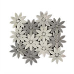 MG681 – Grey Lily Flower Marble Mosaic