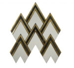 MG824 – AURORA HERRINGBONE Gold Marble Mosaic