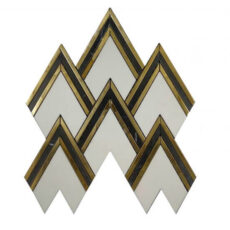 MG824 – AURORA HERRINGBONE Gold Marble Mosaic