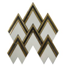 MG824 – AURORA HERRINGBONE Gold Marble Mosaic