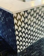 MG824 – AURORA HERRINGBONE Gold Marble Mosaic