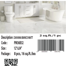 PM36B32 DAVANA BIANCO MATT Matt 12″x24″