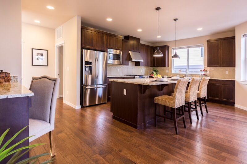 Modern kitchen flooring inspiration for waterproof vinyl plank flooring