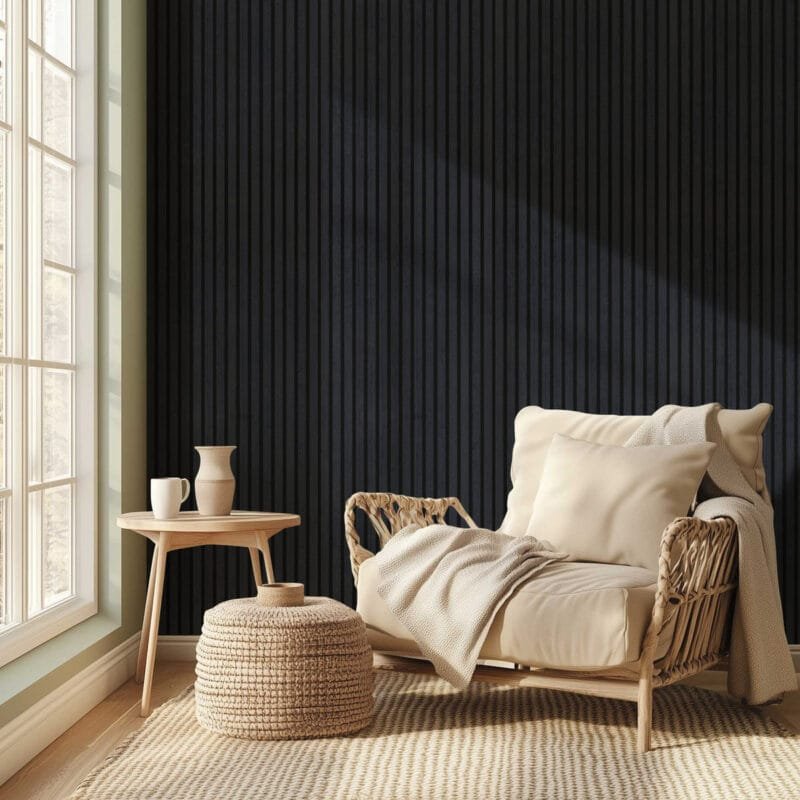 Walldi Hush 9 acoustic wall panel in Black Oak — room view