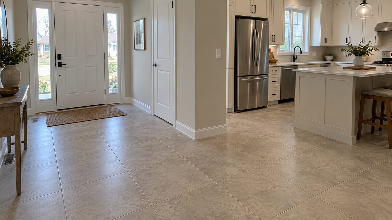 Finished porcelain tile project in a Vaughan home