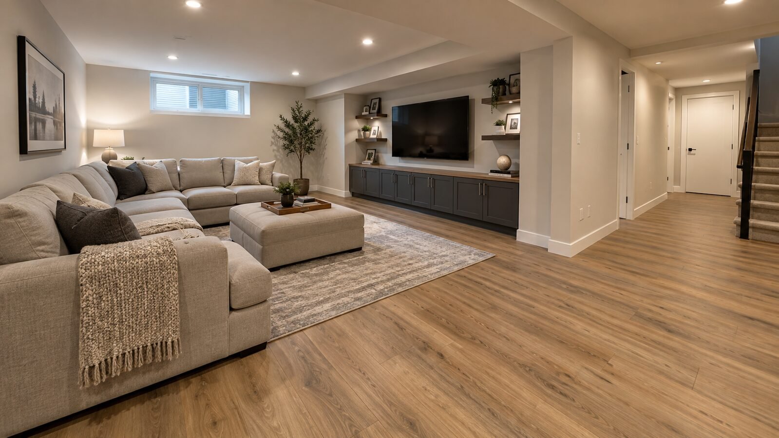 Completed luxury vinyl plank flooring project