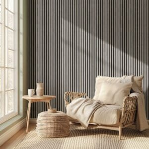 Walldi Hush 9 acoustic wall panel in Grey Oak — room view