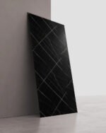 Midnight Noir UV marble sheet wall panel detail and room inspiration 1