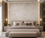 Travertino Navona UV marble sheet wall panel detail and room inspiration 1