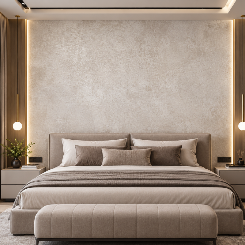 Travertino Navona UV marble sheet wall panel detail and room inspiration 1