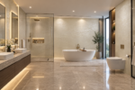 Coco Bianco UV marble sheet wall panel detail and room inspiration 1