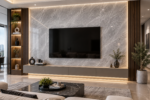 Elegant Grey UV marble sheet wall panel detail and room inspiration 1