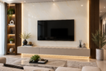 Aurora Gold UV marble sheet wall panel detail and room inspiration 1