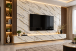Calacatta Gold UV marble sheet wall panel detail and room inspiration 1