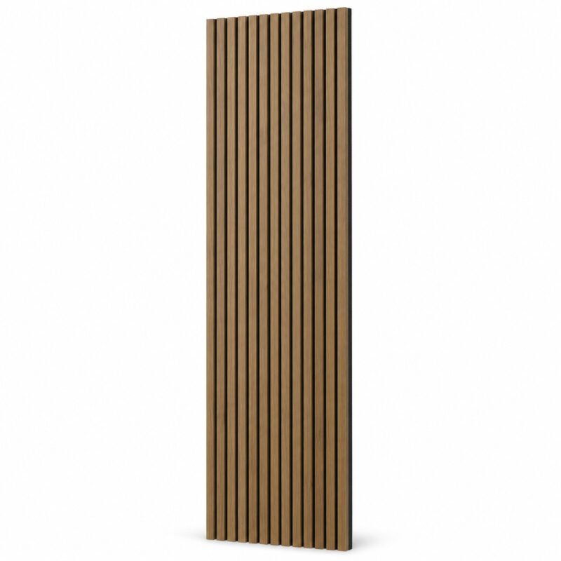 Cocoa acoustic slat wall panel 2 x 9 feet on white background