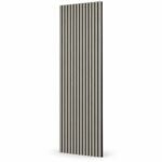 Graphite acoustic slat wall panel 2 x 9 feet on white background