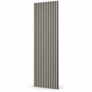 Graphite acoustic slat wall panel 2 x 9 feet on white background