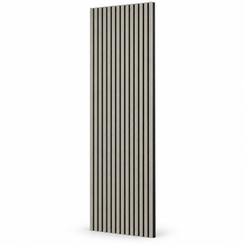 Graphite acoustic slat wall panel 2 x 9 feet on white background