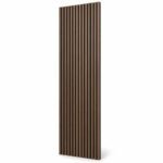 Walnut acoustic slat wall panel 2 x 9 feet on white background
