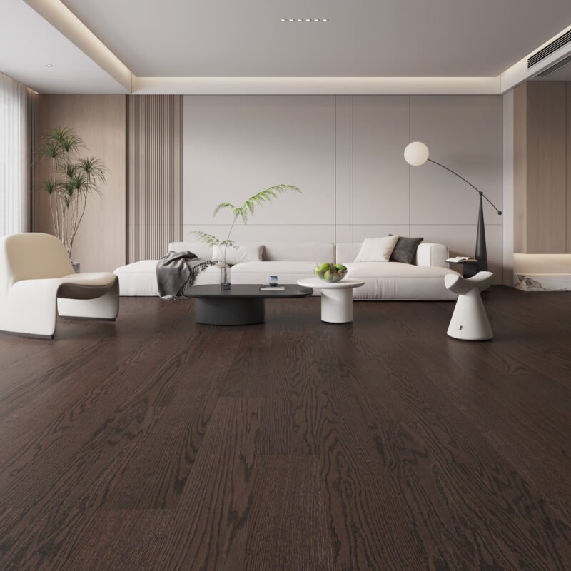 Weiss Caramel 6 inch engineered hardwood room view