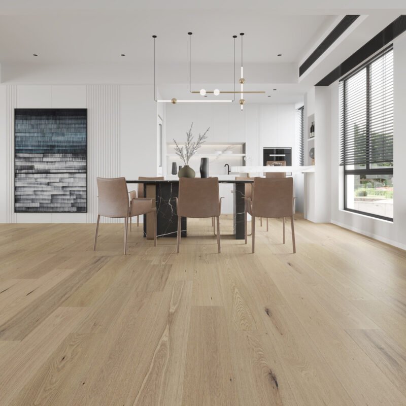 Weiss Raw 6 inch engineered hardwood room view