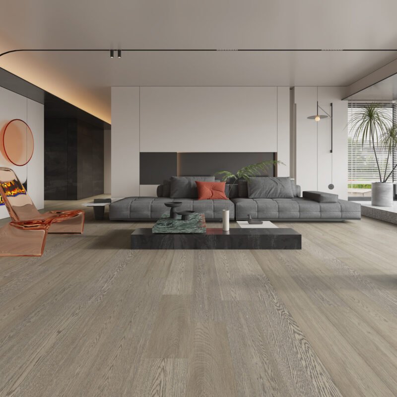Weiss Silvery Gray 6 inch engineered hardwood room view